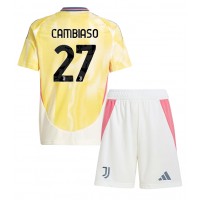 Juventus Andrea Cambiaso #27 Vieras Peliasu Lasten 2024-25 Lyhythihainen (+ Lyhyet housut)